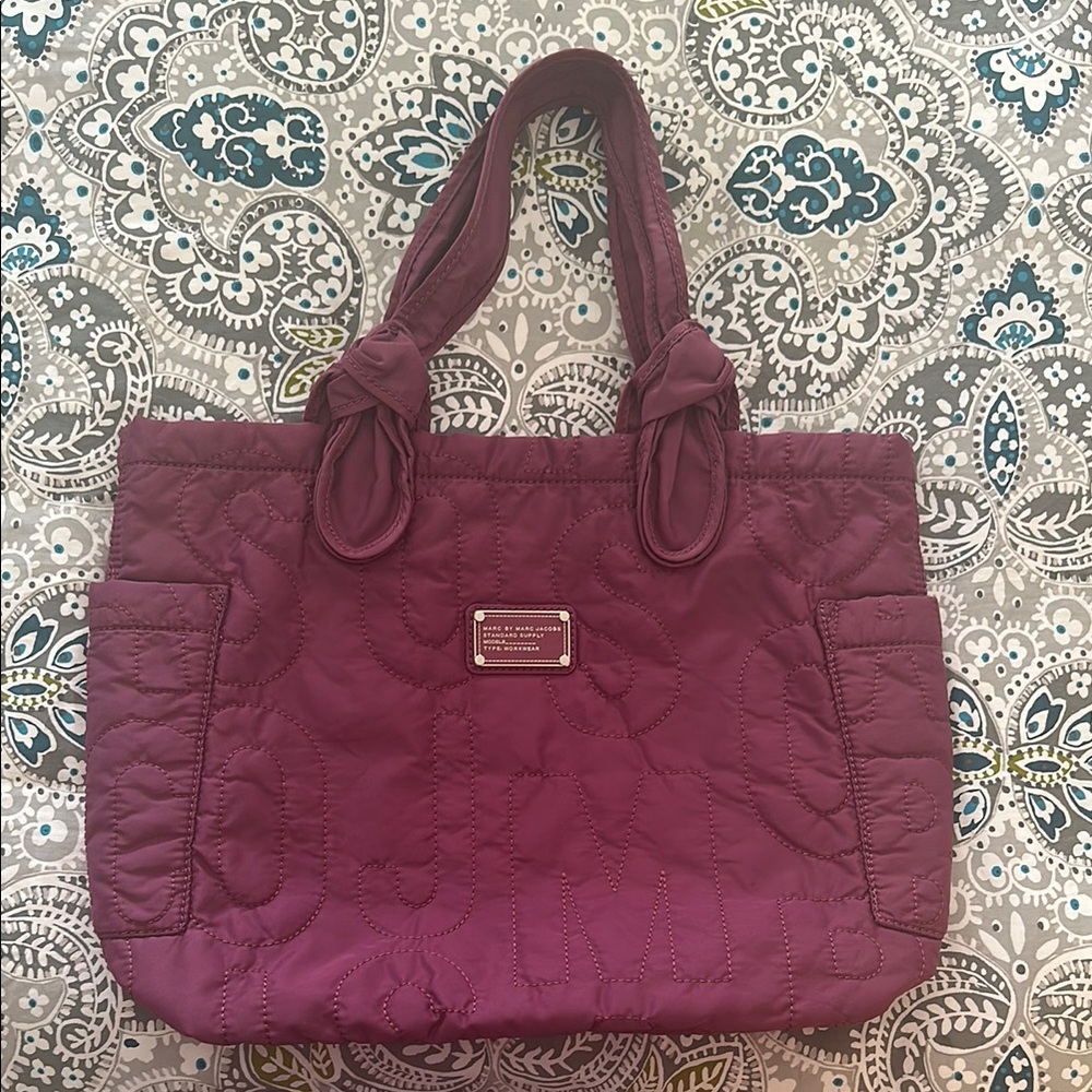 Marc by Marc Jacob’s Nylon Quilted Purple Tote Bag